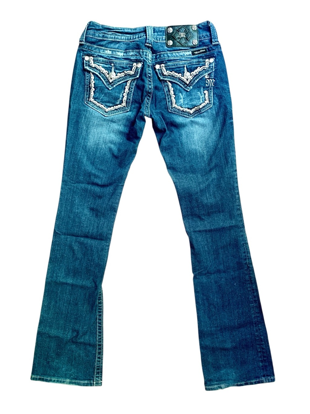 Miss Me Jeans Boot Cut Low Rise Embellished Jeans 26 Bling